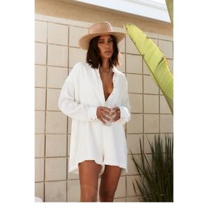 Instagram SoldOut Barcelona white button up romper